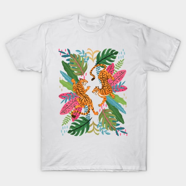 Jungle Cats - Wild Tigers T-Shirt by Serena Archetti